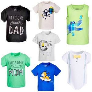 Bundle of 7 Infant Boys Size 6-9 Months Short Sleeve Tops New with Tags